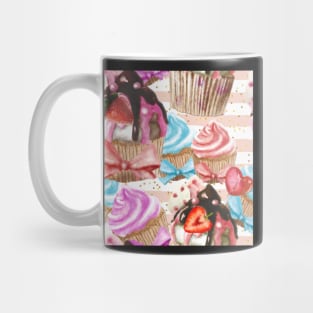 Cupcake Pink Stripes Mug